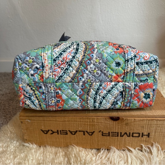 Vera Bradley Citrus Paisley small zipper tote cotton bag - Picture 2 of 12